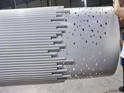 弧形沖孔雕花包柱鋁板加工廠家